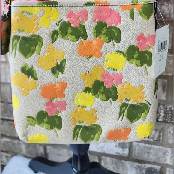COACH Kitt Messenger Crossbody with Floral Print & Gold Flecks Bonnie Cashin - Picture 5 of 13